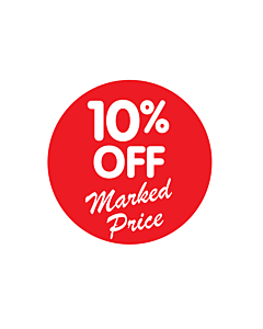 10% Off Marked Price Stickers