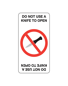 Do Not Use Knife To Open Labels 33x63mm