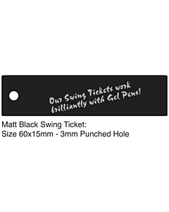 Matt Black Swing Tickets 60x15mm