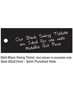 Matt Black Swing Tickets 60x21mm