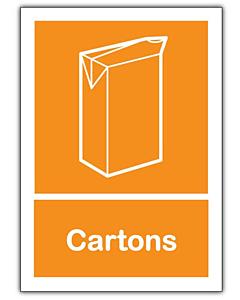Cartons Recycling Bin Sticker 148x210mm