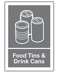 Food Tins & Cans Recycling Bin Sticker 148x210mm