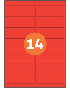 A4 Label Sheets 14 Labels Per Sheet 99x38mm Red Permanent