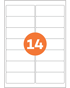 A4 Label Sheets 14 Labels Per Sheet 99x38mm White Removable