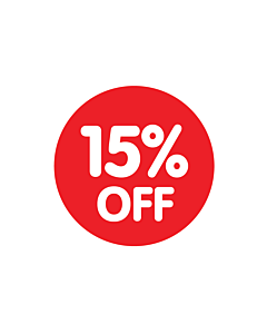 Red 15% Off Stickers