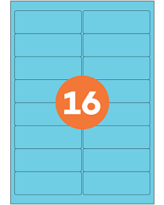 A4 Label Sheets 16 Labels Per Sheet 99x34mm Blue Permanent