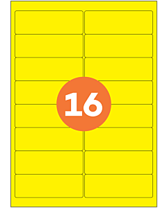 A4 Label Sheets 16 Labels Per Sheet 99x34mm Yellow Permanent