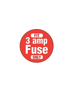 3 Amp Fuse Labels 20mm