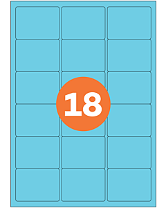 A4 Label Sheets 18 Labels Per Sheet 64x47mm Blue Permanent