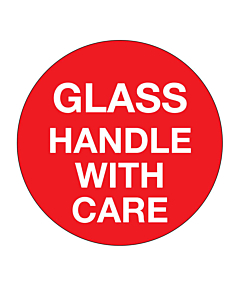 Glass Handle With Care Labels 50mm