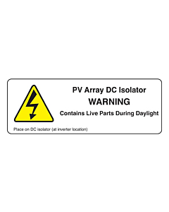 PV Array DC Isolator Labels 94x33mm