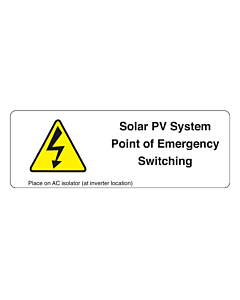 Point of Emergency Switching PV Labels 94x33mm