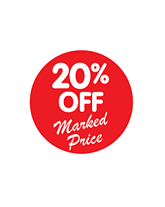 20% Off Marked Price Stickers