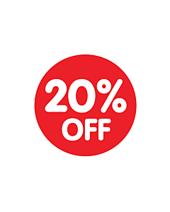 Red 20% Off Stickers