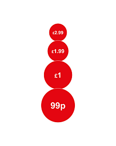 Red 20mm Price Labels