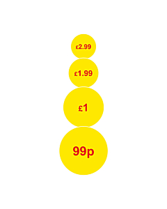 Yellow 20mm Price Labels