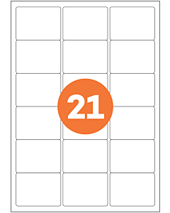 A4 Label Sheets 21 Labels Per Sheet 64x38mm White Removable