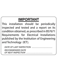 Periodic Inspection Labels 78x53mm