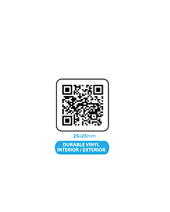 QR Code Labels Vinyl 25x25mm