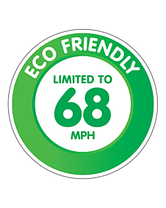 Limited to 68 MPH Sticker - 142x142mm Permanent