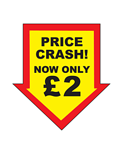 Price Crash £2 Labels 44x47mm Permanent
