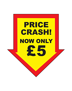 Price Crash £5 Labels 44x47mm Permanent