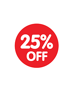 Red 25% Off Stickers