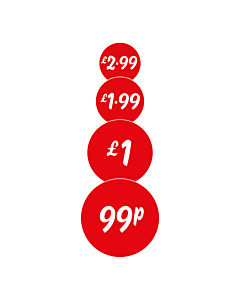 Red 25mm Price Labels