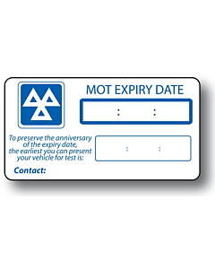 MOT Reminder Labels 63x33mm