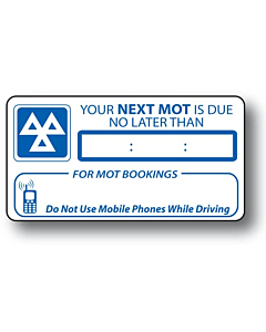 MOT Due Labels 63x33mm