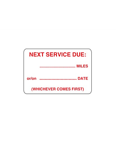 Next Service Due Labels 38x25mm