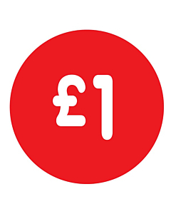 £1 Labels 50mm Permanent