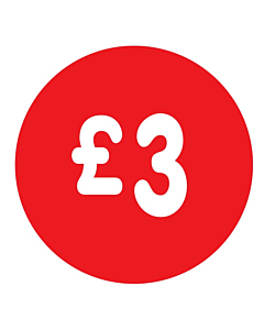 £3 Labels 50mm Permanent