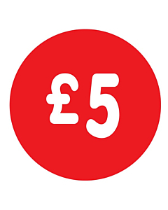 £5 Labels 50mm Permanent