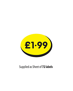 £1.99 Price Label 19x14mm Permanent
