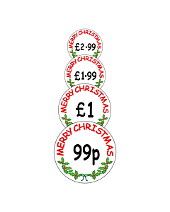 Christmas Price Labels 30mm