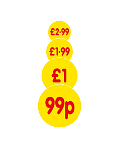 Yellow 30mm Price Labels