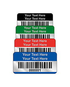 Budget Silver Polyester Asset Labels Barcode 30x15mm