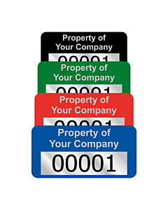 Budget Silver Polyester Asset Labels Number 30x15mm