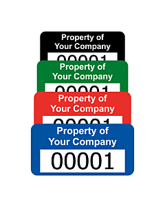 Budget Polyester Asset Labels Number 30x15mm