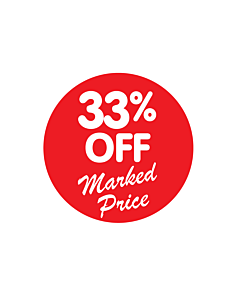 33% Off Marked Price Stickers