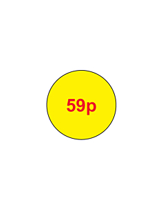 59p Price Labels 20mm Permanent