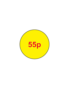 55p Price Labels 20mm Permanent