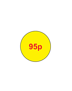 95p Price Labels 20mm Permanent