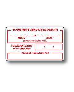 MOT / Service Reminder Labels 70x40mm