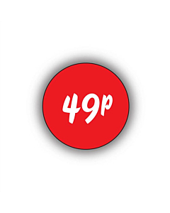 49p Price Labels 25mm Permanent