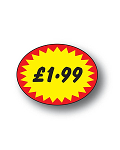 Starburst £1.99 Price Label 37x28mm Permanent