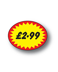 Starburst £2.99 Price Label 37x28mm Permanent