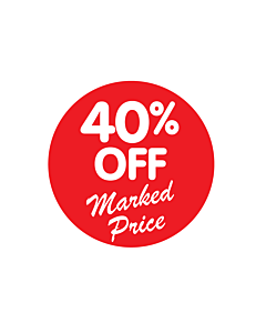 40% Off Marked Price Stickers