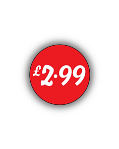 £2.99 Price Labels 25mm Permanent